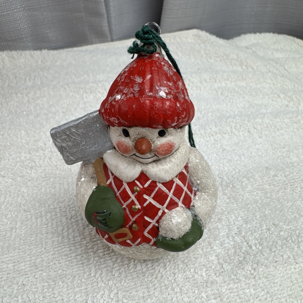 1995 Walnut Ridge Collectibles Made in the USA Snowman Ornament With Shovel